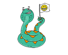 Snake holding a flag