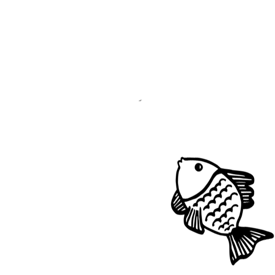 Illustration of a fish leaping