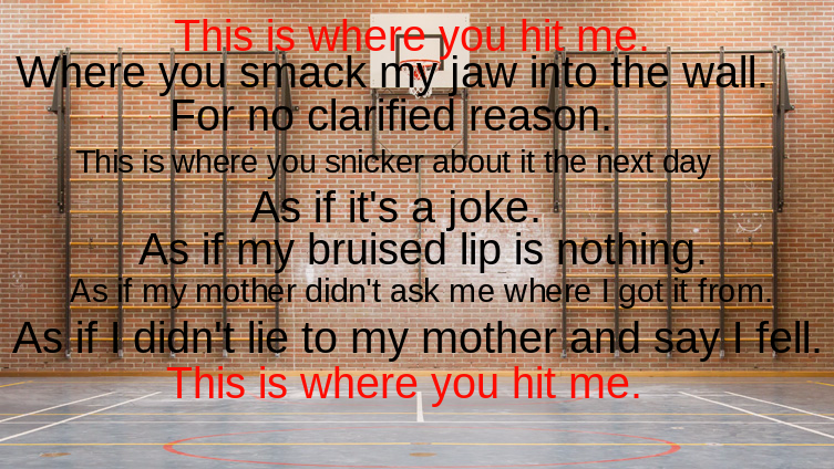 This is where you hit me.