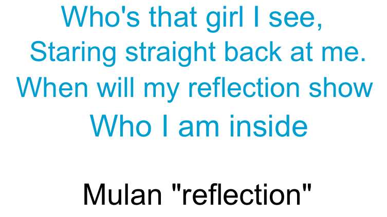 Mulan "reflection" lyric