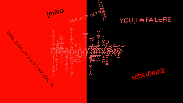 Creeping anxiety (DISCLAIMER, THIS IS ART AND ART ONLY, AND IS NOT A REFLECTION ON MY FEELINGS)