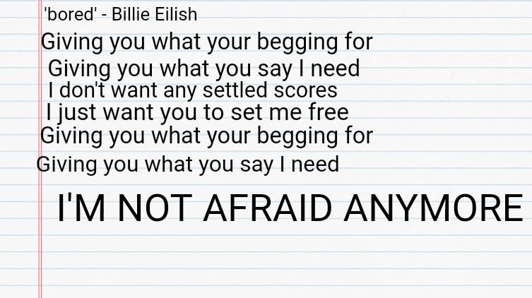 Billie Eilish song 'bored'