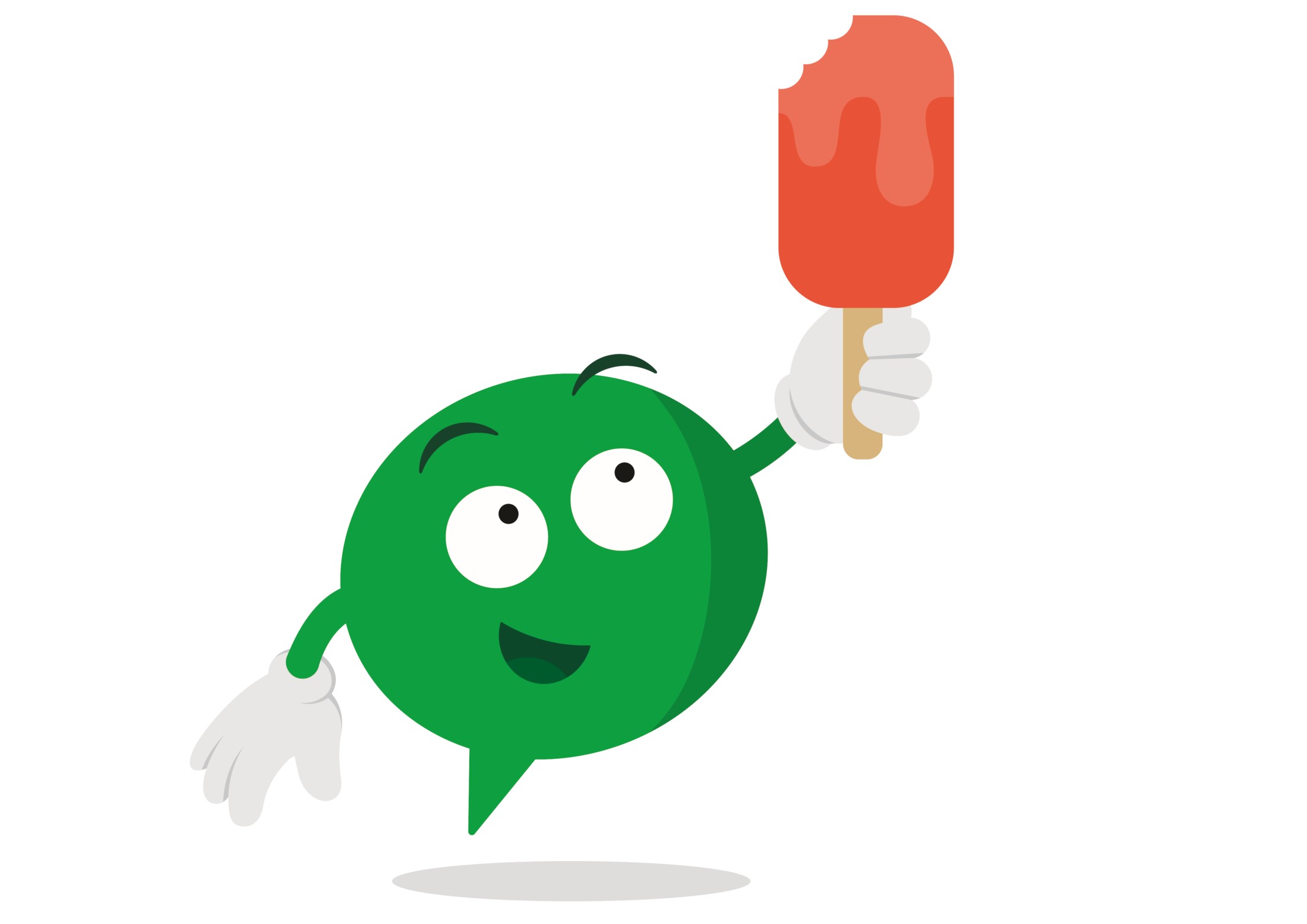 Buddy holding an ice lolly