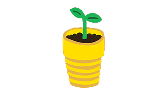 Illustration of a small plant in a plant pot