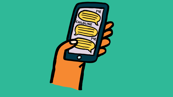 Animation of a Chidline 1-2-1 online chat on a smart phone screen