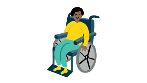 Illustration of a person in a wheelchair