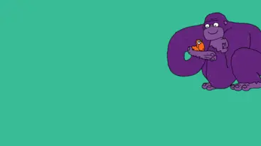 Illustration of a bird talking to a  gorilla