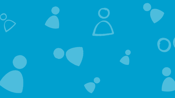 Blue background with different shapes over it