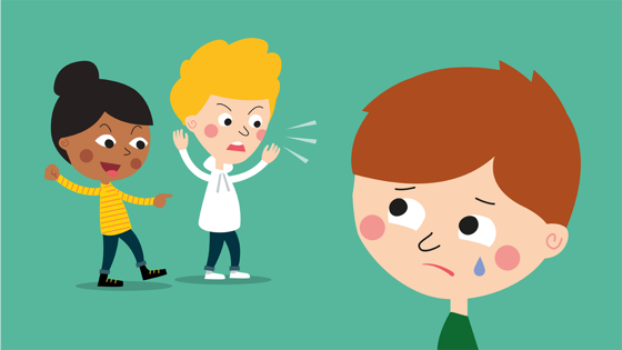 2 children shouting at another child