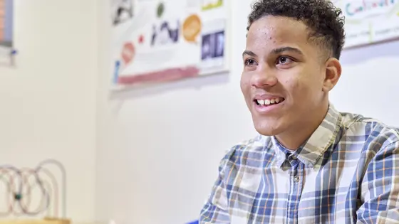 A young person looking ahead