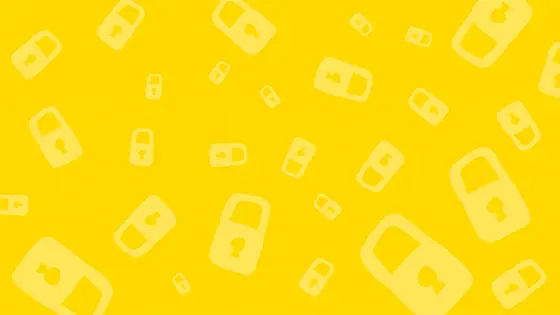 Padlock icons on a yellow background.