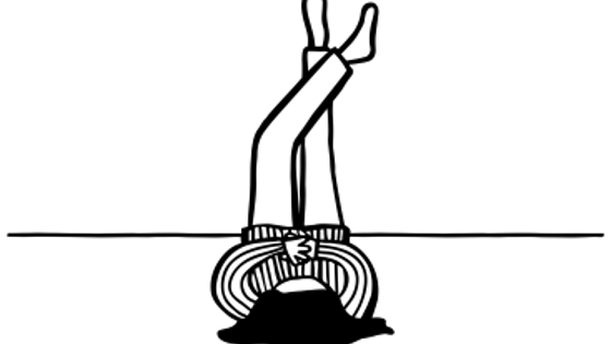 Illustration of a child lying on the floor.