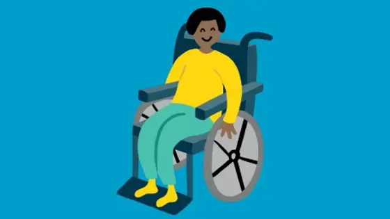 Illustration of a person in a wheelchair